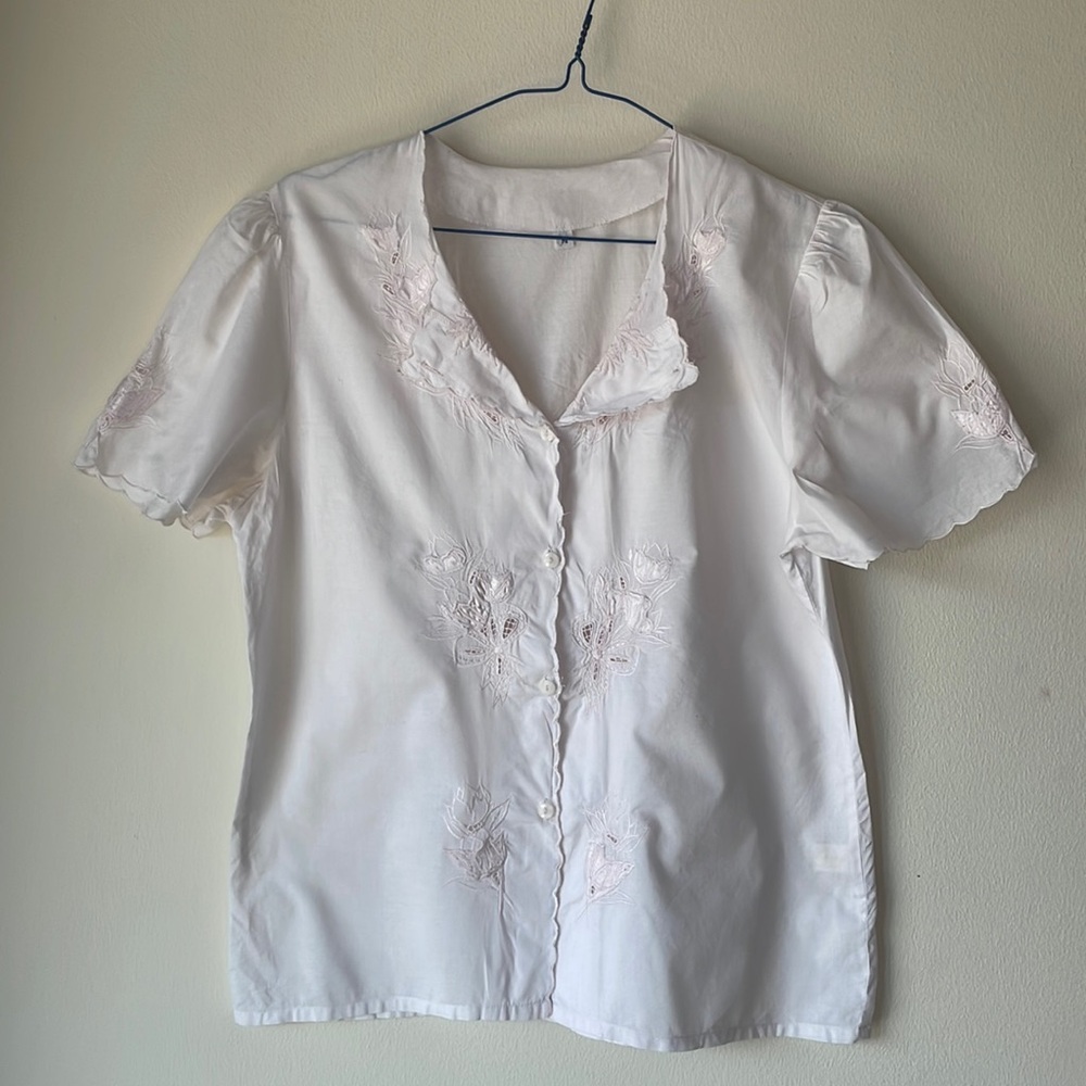 Embroidered Collared Button Up - image 2